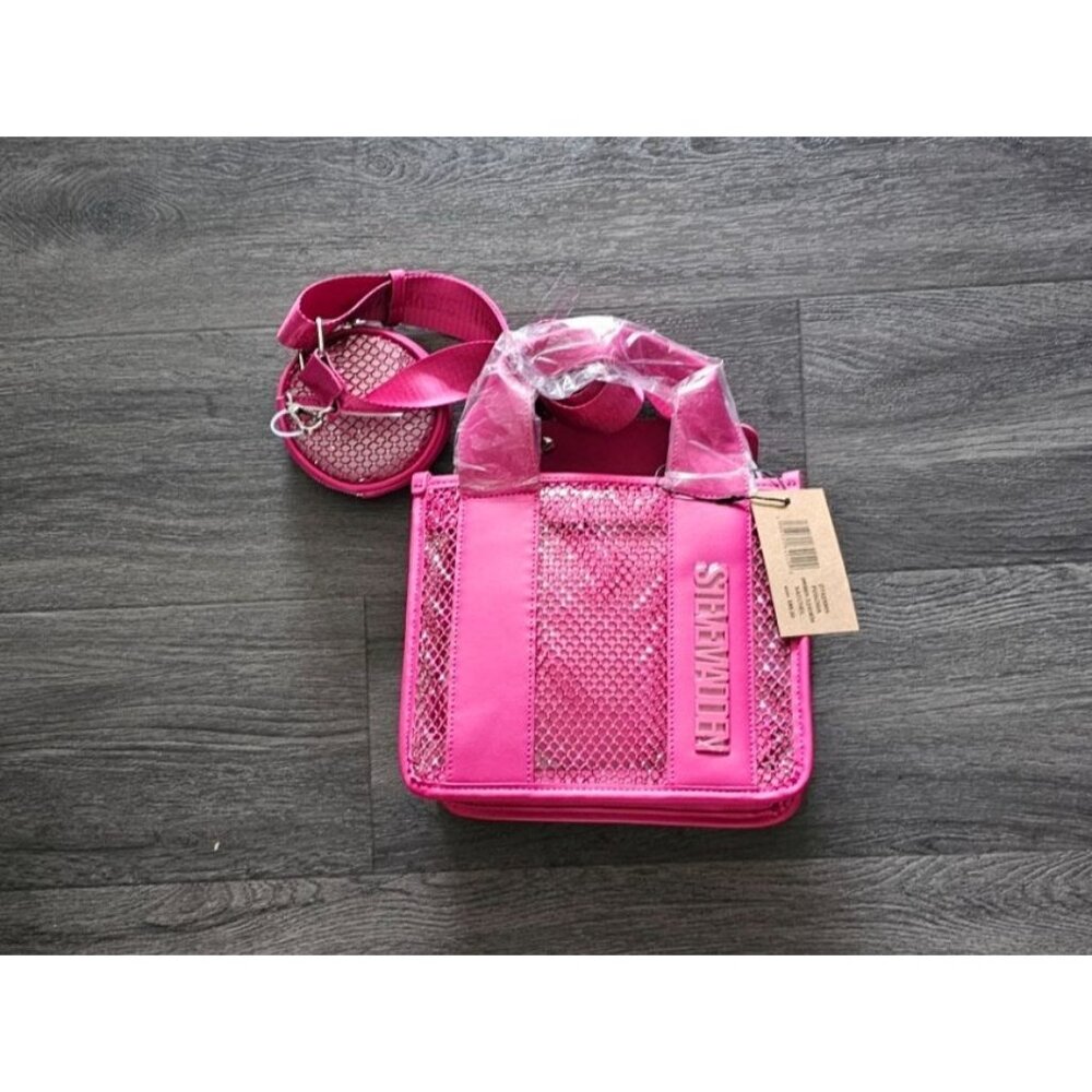 STEVE MADDEN BWEBBER‎ Clear Mesh Satchel Crossbody Bag w/Air Pod Case